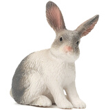 MECHILE仿真牧场动物模型农场套装玩具家禽猪狗马牛绵羊山羊奶牛兔子鸡 坐灰兔