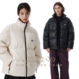 PSO Brand亮面羽绒服男女潮牌简约百搭冬季白鸭绒立领外套 白色 S