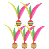 蒙拓嘉 板羽球毽子球健身三毛球乒羽球羽飞健板羽球木板羽毛球鸡毛球 大头球5个