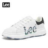 Lee经典小白鞋男女情侣款百搭板鞋时尚低帮休闲鞋子 黑色-男款 39