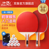 双鱼（DOUBLE FISH） 乒乓球拍初学者成品拍双面反胶皮套装快攻型学生业余训练乒乓拍 套拍 616 一横一直