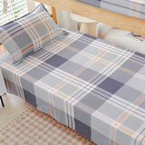 云瑾100%纯棉床单单件学生宿舍单人被单全棉斜纹格子 罗马假日 120cm*220cm 适用于0.9米床