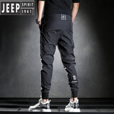 吉普（JEEP）夏季款休闲裤男士束脚2024新款潮流弹力修身冰丝透气速干长裤 KT1124  M 【100-115】