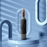 馨沐鱼机械反向雨伞全自动防回弹车载男抗风大号晴雨两用收缩折叠伞 雾霾蓝