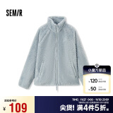 森马（Semir）外套女插肩袖珊瑚绒仿羊羔毛2024冬季立领宽松夹克109724108003