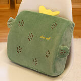 物枕居靠枕靠背垫汽车腰枕腰靠办公室护腰神器腰垫抱枕靠垫椅子座椅上班 记忆棉腰枕仙人掌 32*35厘米(有内衬可拆洗)