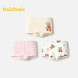 巴拉巴拉宝宝内裤平角女童三角短裤儿童四角裤萌不夹PP三条装208924170023
