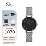 丹尼尔惠灵顿（DanielWellington）dw手表女 简约时尚欧美腕表石英女士手表 生日礼物送女友 28mm女表-黑盘典雅银钢带/DW218