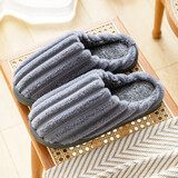 柯奇诺（KQINOKQN）男士棉拖鞋冬季家用室内保暖厚底可爱毛绒全包跟家居棉鞋女秋冬天 仿兔毛灰色 42-43 （适合41-42）