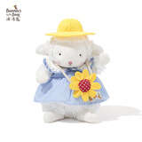 海湾兔Bunnies 小羊玩偶公仔安抚抱睡布娃娃动物毛绒玩具送孩子生日礼物 824242蓝色格纹裙+向日葵 含羊 17cm