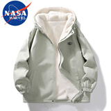 NASA MARVEL官方潮牌联名男装棉服男棉衣外套冬季新款连帽ins美式柔软学生连 绿色 3XL （130斤-180斤）