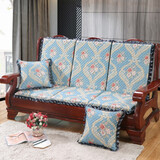 艺云阁 实木沙发垫 加厚红木沙发坐垫中式椅垫沙发垫子带靠背套装可拆洗 布艺佳人蓝 55*45*高度60/高密度海绵
