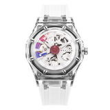 博之轮全自动机械手表防水夜光腕表男女学生手表生日礼物白色