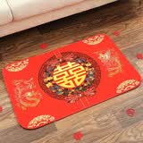 桔梗谣 结婚喜字地垫卧室红色婚庆用品房门家用地毯入门喜垫婚礼脚垫 龙凤呈祥地垫【50*80cm】尾货无售后