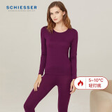 舒雅（Schiesser）男女情侣薄款【美雅碧优可丝】保湿抗静电保暖内衣套装E5/19333W 女款E0/19340W深紫7400 XL
