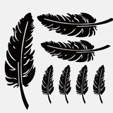 驱派 车贴装饰刮痕车身贴花装饰贴防水车用图案潮流划痕遮挡汽车贴纸 黑色羽毛一套