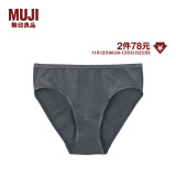 无印良品 MUJI 女式 弹力天竺编织中腰短裤 内裤 FCE01A1A 深灰色 S