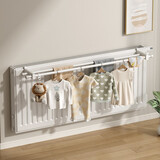 天地鱼插挂式暖气片晾衣架毛巾杆烤衣杆钢板式专用供暖多功能烘衣服挂架 双杆【130cm】免安装