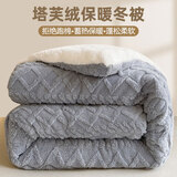 雅鹿牛奶绒被子冬被季双面绒棉被单人加厚保暖10斤被芯双人春秋被毯褥 双面塔芙绒-典雅灰【升级加厚】 150*200cm冬被【约6斤】
