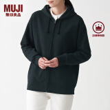 无印良品 MUJI 男女通用 紧密编织毛圈 拉链连帽衫 休闲外套 无性别 卫衣 黑色 XXS-XS(150/72A)