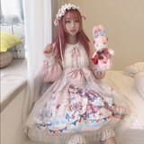 唐努乌梦境少女OP洛丽塔日系软妹可爱学生连衣裙 梦境粉色OP+飞机盒 M 【90-115斤】