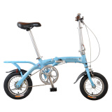 GOGOBIKE构构12寸男女式成人学生小型迷你便携超轻铝合金小轮折叠自行车 12寸铝仙子 蓝色