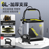 本诺（BENNUO）活鱼桶路亚透明鱼桶带绳可折叠手提野钓鱼装鱼桶户外鱼箱打水桶 8L【带侧兜加固底 -三角加固】 其他
