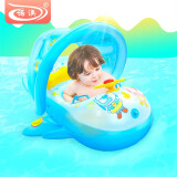 诺澳 大号飞机型婴儿游泳艇豪华儿童游泳圈充气遮阳坐圈 新生儿宝宝坐兜戏水浮圈新年送礼物