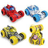 儿童惯性回力男孩特技旋转四驱越野汽车玩具车头翻滚特技车360度 特技车4辆【袋装】