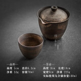 象运福手作铁釉茶壶套装便携快客杯旅行茶具手抓壶陶瓷过滤泡茶壶 手作陶制 冥思手抓单壶+品杯