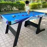 大雄（DAXIONG）儿童木制黑8桌球台 小型美式英式台球桌 儿童桌球玩具可折叠 特大号蓝色折叠款1.6m