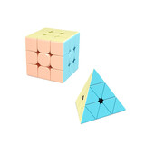 魔域文化彩色马卡龙魔方 二三阶34四五阶学生初学者比赛专用魔方儿童玩具 马卡龙3+金字塔 赠教程