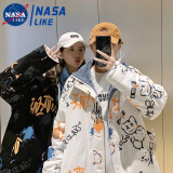 NASALIKE羊羔毛棉衣情侣棉衣男冬季痞帅羽绒棉服ins港风两面穿PU皮厚外套 状元坊718 双面穿内蓝外白色 XL 关注店铺 优先发货