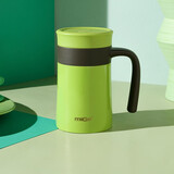 MiGo 真空保温杯泡茶杯男女办公室桌面杯304不锈钢商务杯带茶滤把手 新草绿 350ml