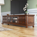 蓉小二 美式乡村实木电视柜茶几套装客厅小户型成套家具复古小美风格 1.6米美式电视柜【进口白蜡木】