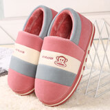 paul frank棉拖鞋男士秋冬季室内厚底防滑毛绒保暖情侣家居家用女男冬 皮红色【全包跟】 36-37