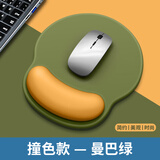 KPTE【新 撞色】加厚鼠标护腕垫硅胶枕腕托办公多巴胺游戏电脑护手鼠标垫护腕女生桌垫 【曼巴绿】护腕鼠标垫