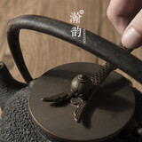 铸铁日式纯手工鱼形壶叉复古防烫生铁壶叉盖夹子茶道零配件 千叶鱼壶叉