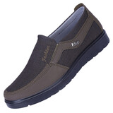 布瑞京老北京布鞋春季男单鞋透气中老年爸爸鞋防滑软底男士休闲大码男鞋 咖色 春秋布面 47