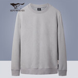 七匹狼长袖T恤男士秋季套头复古提花卫衣男式时尚休闲衣服百搭上衣男装