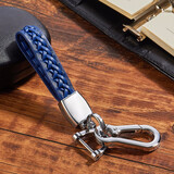 迪加伦 高档 汽车钥匙扣 手编织绳真皮 时尚情侣 车用钥匙链 钥匙挂件 男士女 改装 汽车用品 蓝色 大众车标 新帕萨特迈腾速腾朗逸凌渡高尔夫7途观L