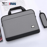 七匹狼男士商务公文包单肩男包大容量横款斜挎包帆布包手提包出差电脑包 灰色简约款 黑色
