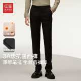 红豆西裤男【免烫垂顺抗皱】25春季新品商务黑色西装裤职业休闲裤子男 黑色【夏季款 已卷边】 38