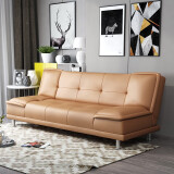紫盈门 沙发床折叠多功能小户型单双人实木客厅两用午休床懒人沙发 浅咖啡色胶脚 2.0米