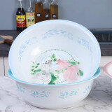 OULJ珐琅搪瓷盆老式铁瓷盆洗菜洗衣物高温消毒盆泡脚盆搪瓷和面盆 加厚36cm粉色快乐