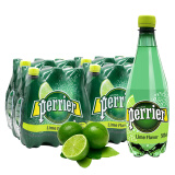 巴黎水（Perrier） 法国含气天然矿泉水500ml*24塑料瓶  多种口味气泡水可混拼 500mL 24瓶 1箱 青柠味