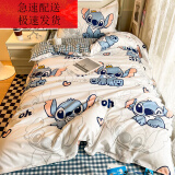 迪士尼（Disney）卡通上下铺学生床四件套 四季通用亲肤单双人床上用品套件 史迪仔 春节送 1.8m床单款四件套-被套180*220