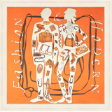 达芬奇密码大方巾女士春夏新款丽锦缎印花丝巾送长辈妈妈生日礼物礼盒装 探寻巴黎 橘色