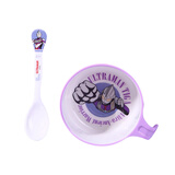 五和（WUHE）辅食碗儿童餐具宝宝吃饭碗卡通带手柄婴幼儿碗耐树脂食品级防烫 迪迦奥特曼单柄碗400ml+勺子