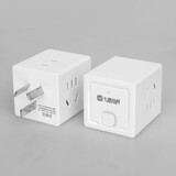 七度品尚一转三插座小型多功能旅行插排插座转换器扩展无线家用电源转换插头 M01(带开关2个3孔+1个2孔）